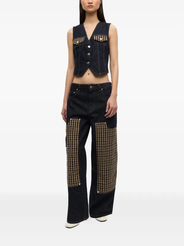 GANNI デニム ベスト | ブルー | FARFETCH JP