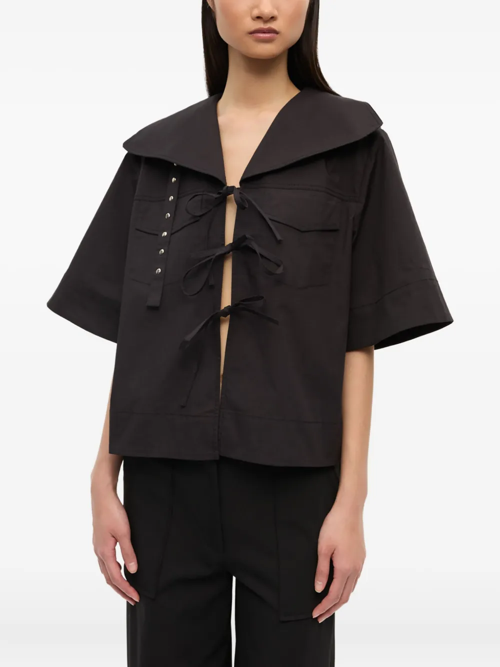 stretch-cotton blouse