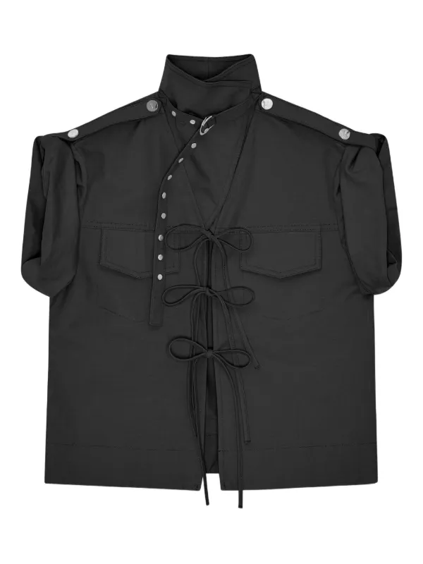 GANNI ブラウス GANNI ストレッチコットン ブラウス | ブラック | FARFETCH JP