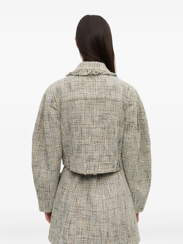 GANNI ツイード ジャケット | ニュートラル | FARFETCH JP