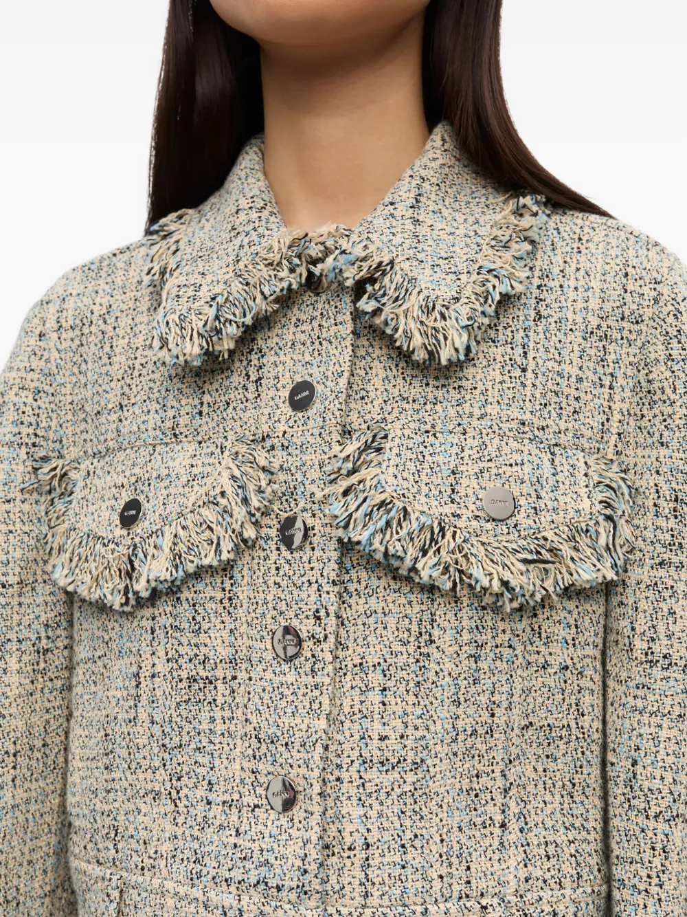 GANNI Tweed jack Beige
