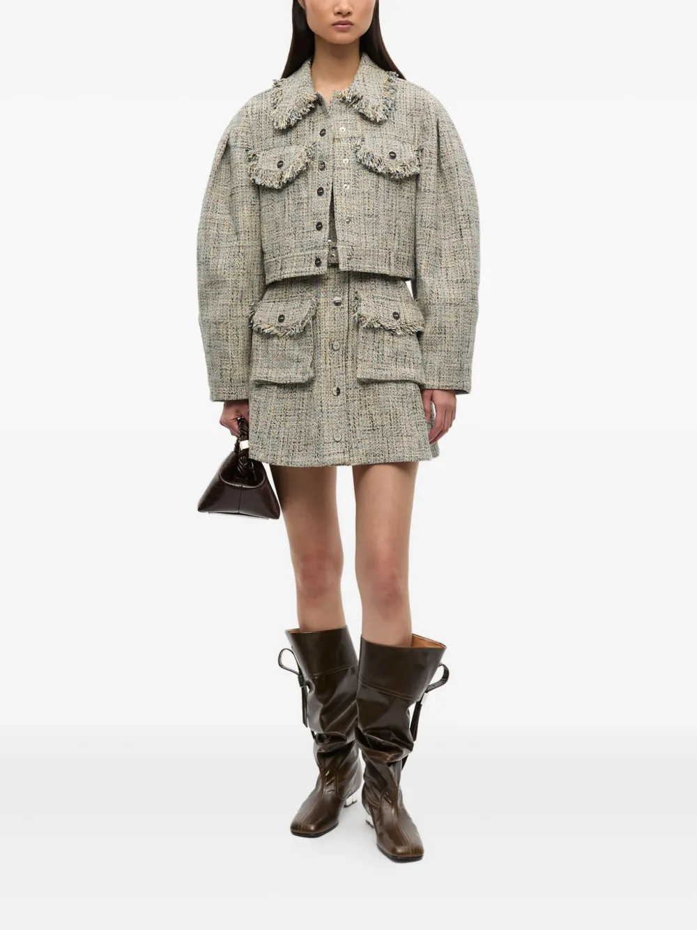 GANNI Tweed jack Beige