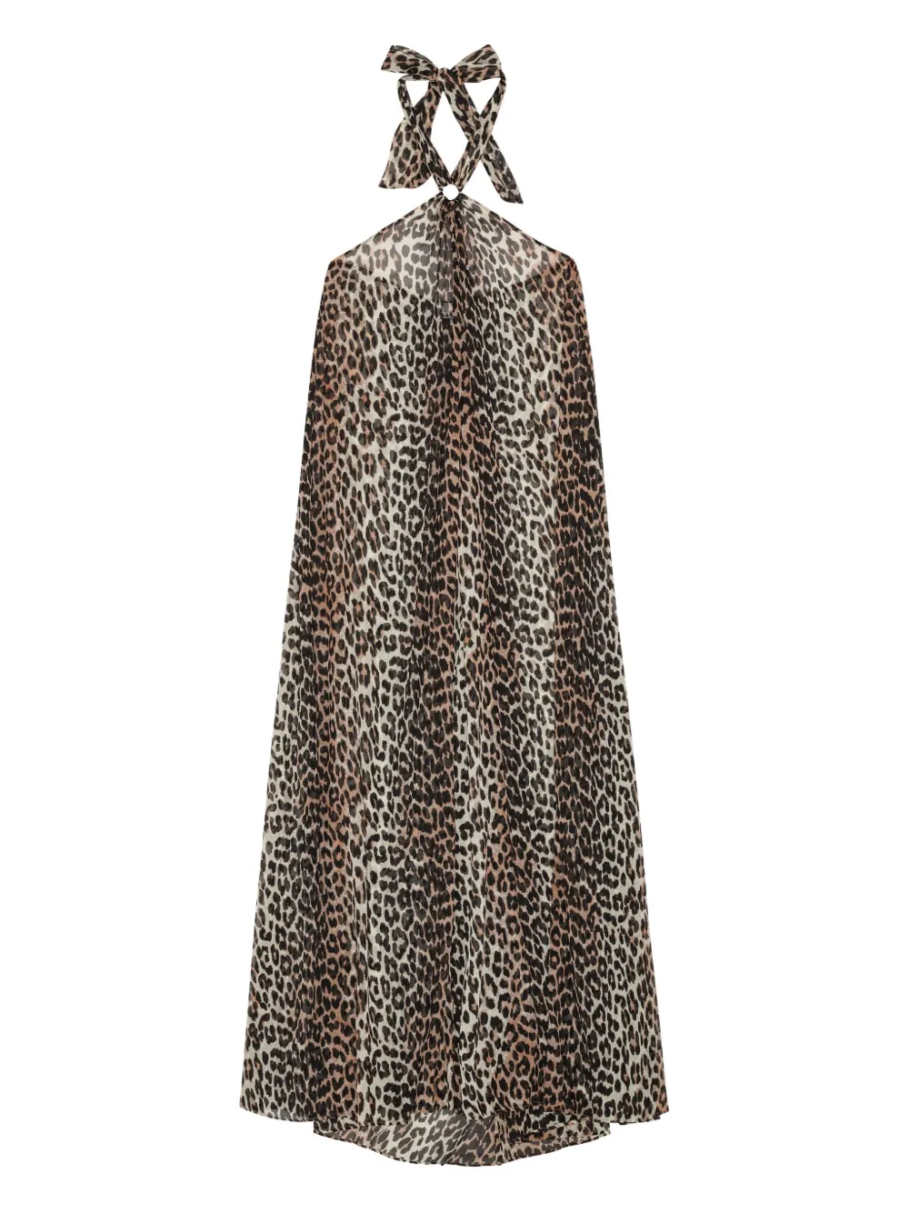GANNI Jurk met luipaardprint - Beige