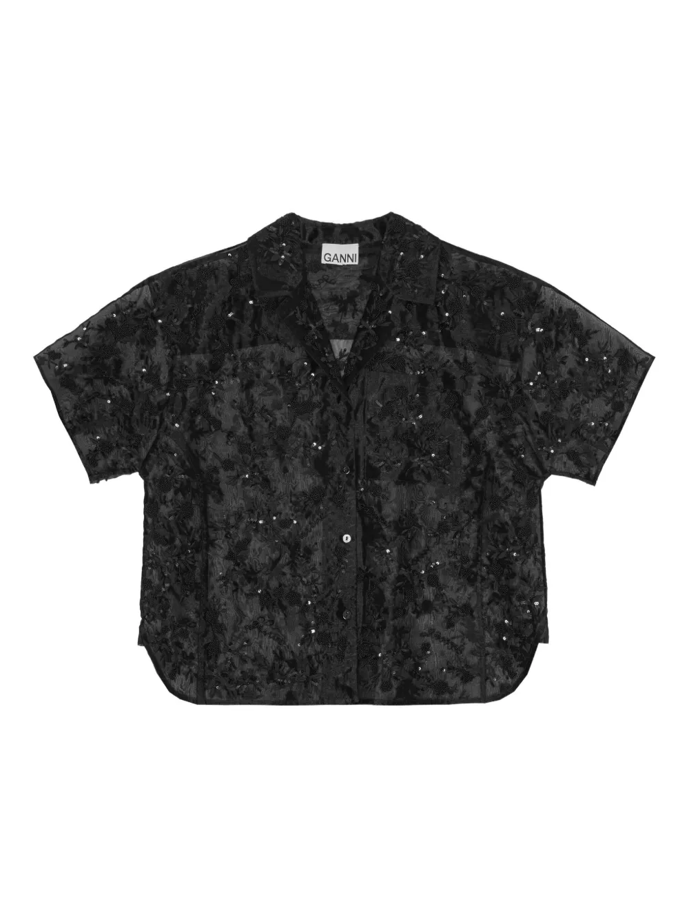 GANNI T-shirt verfraaid met pailletten Zwart