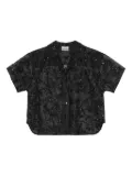GANNI sequin-embellished short-sleeve shirt - Black