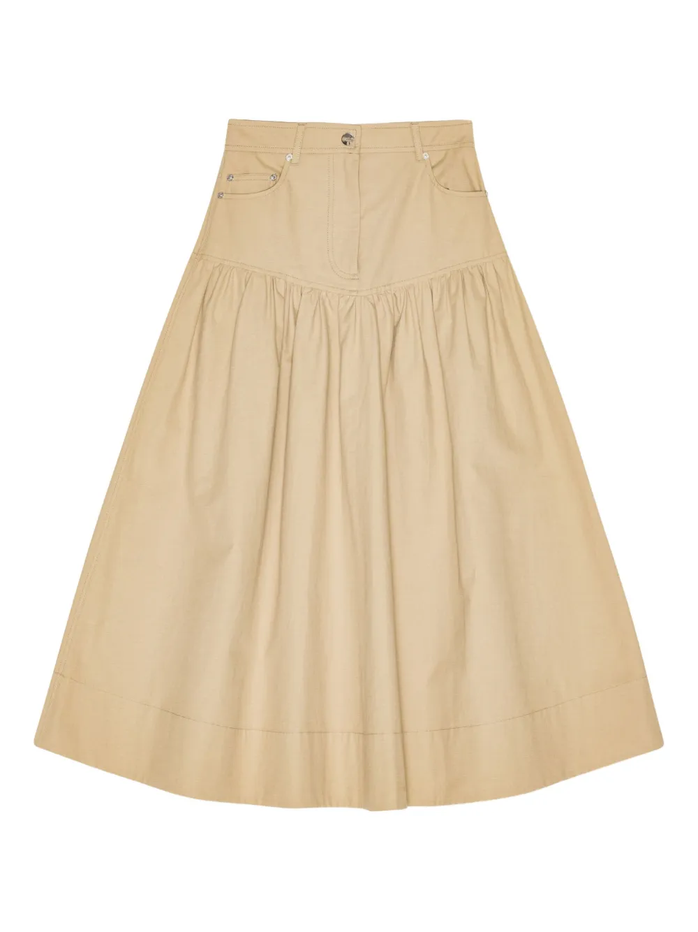 GANNI Gonna con applicazione logo - Toni neutri