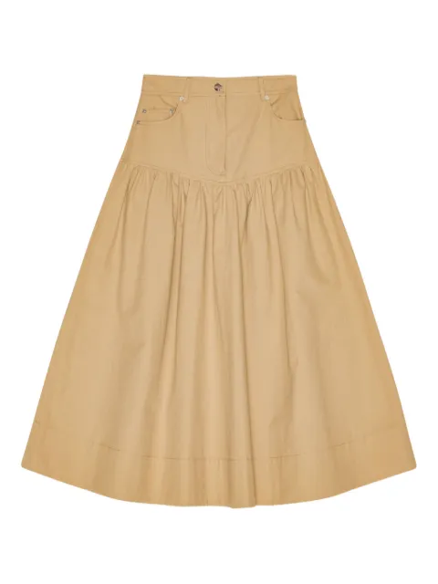 GANNI logo-patch skirt