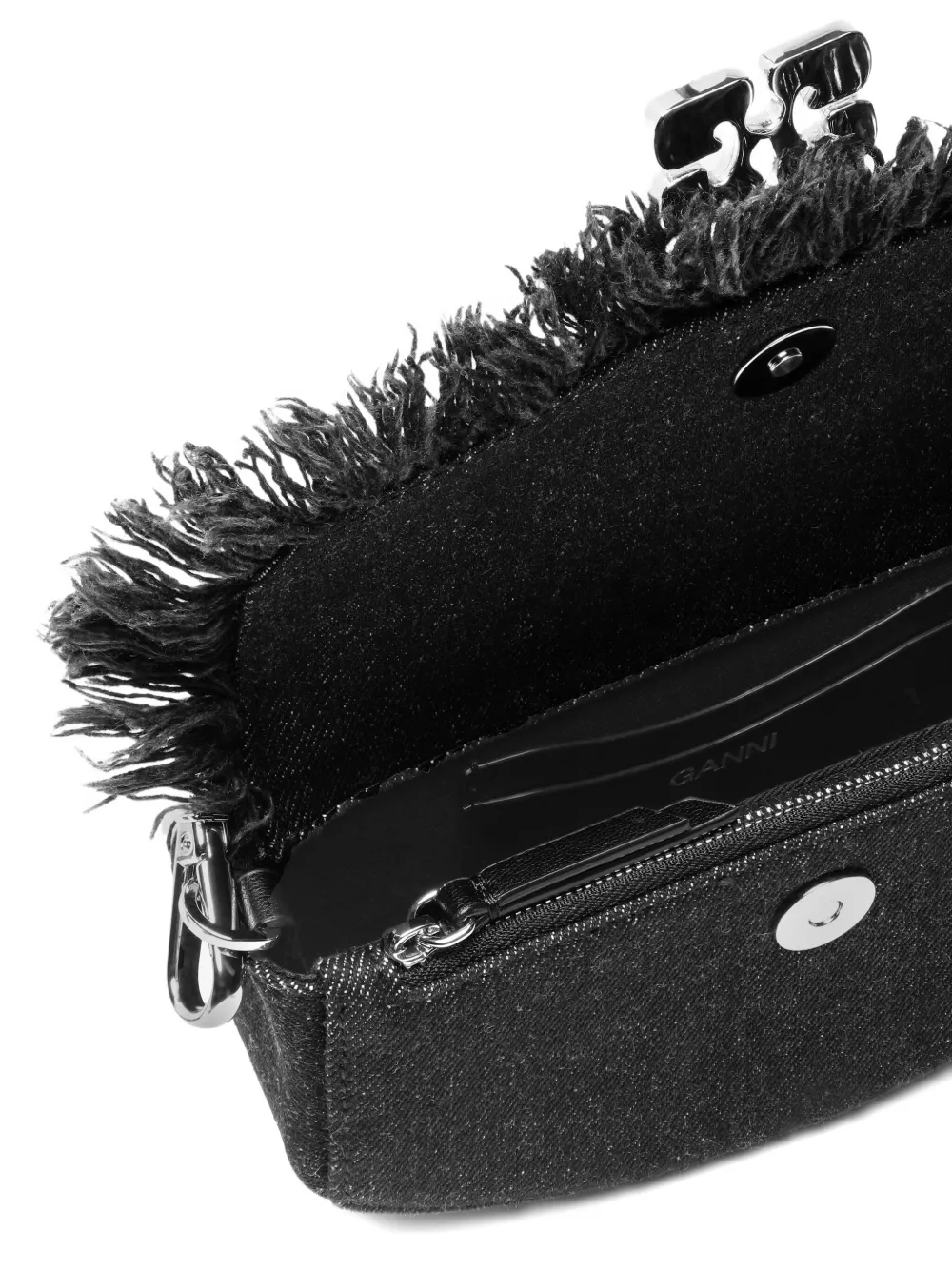 GANNI Denim crossbodytas Zwart