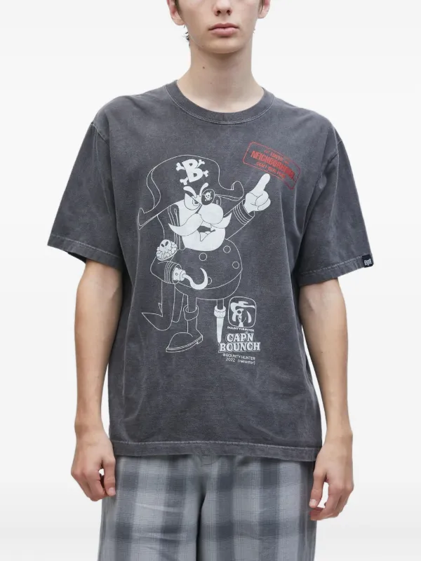 NEIGHBORHOOD BOUNTY HUNTER コラボ　Tシャツ Neighborhood x Bounty Hunter skeleton-print T-shirt | Black