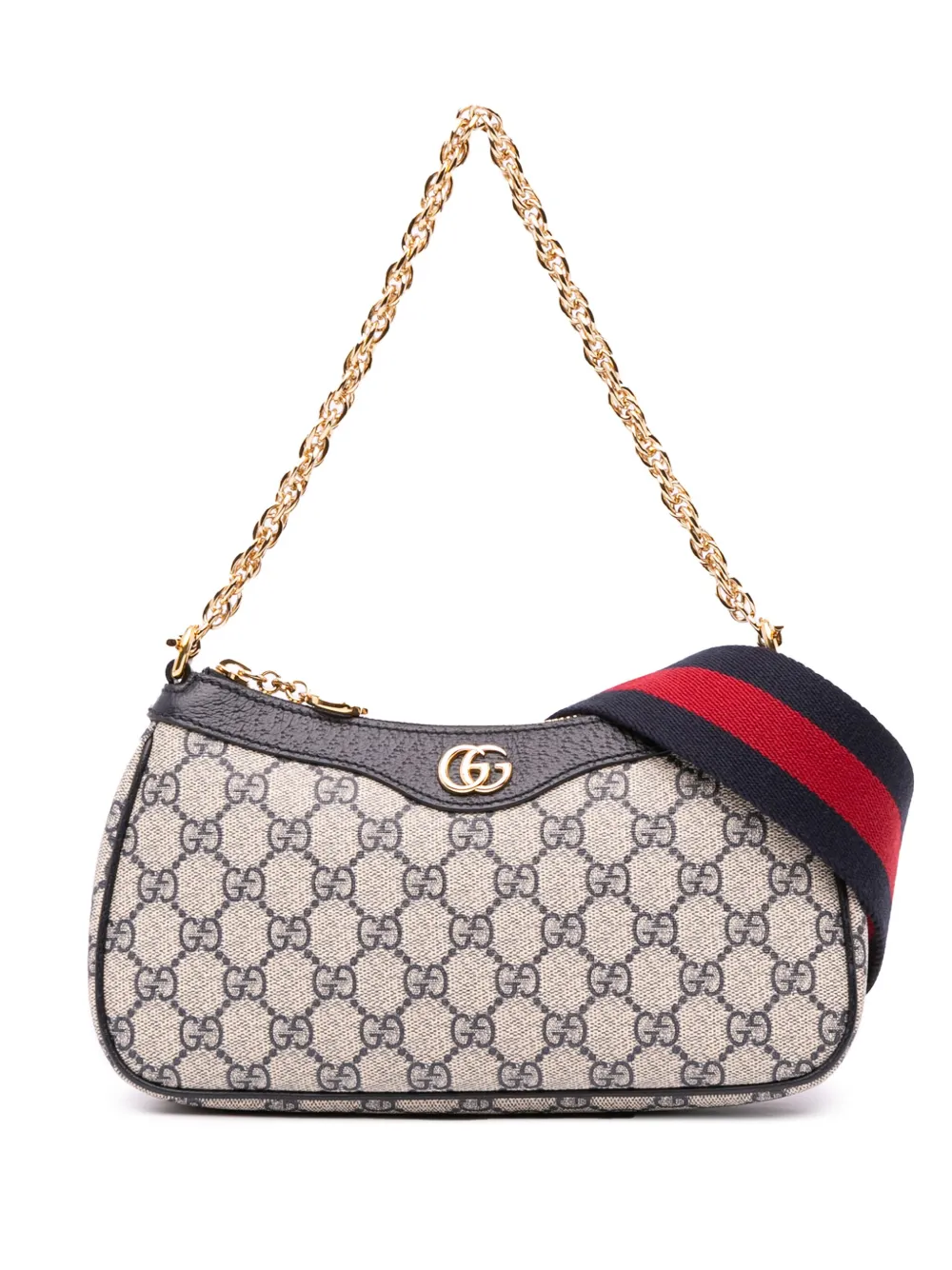 Gucci Pre-Owned 2016-2024 スモール GGスプリーム オフィディア ウェブ サッチェルバッグ - BLUE Gucci Pre-Owned 2016-2024 スモール GGスプリーム オフィディア ウェブ サッチェルバッグ - BLUE