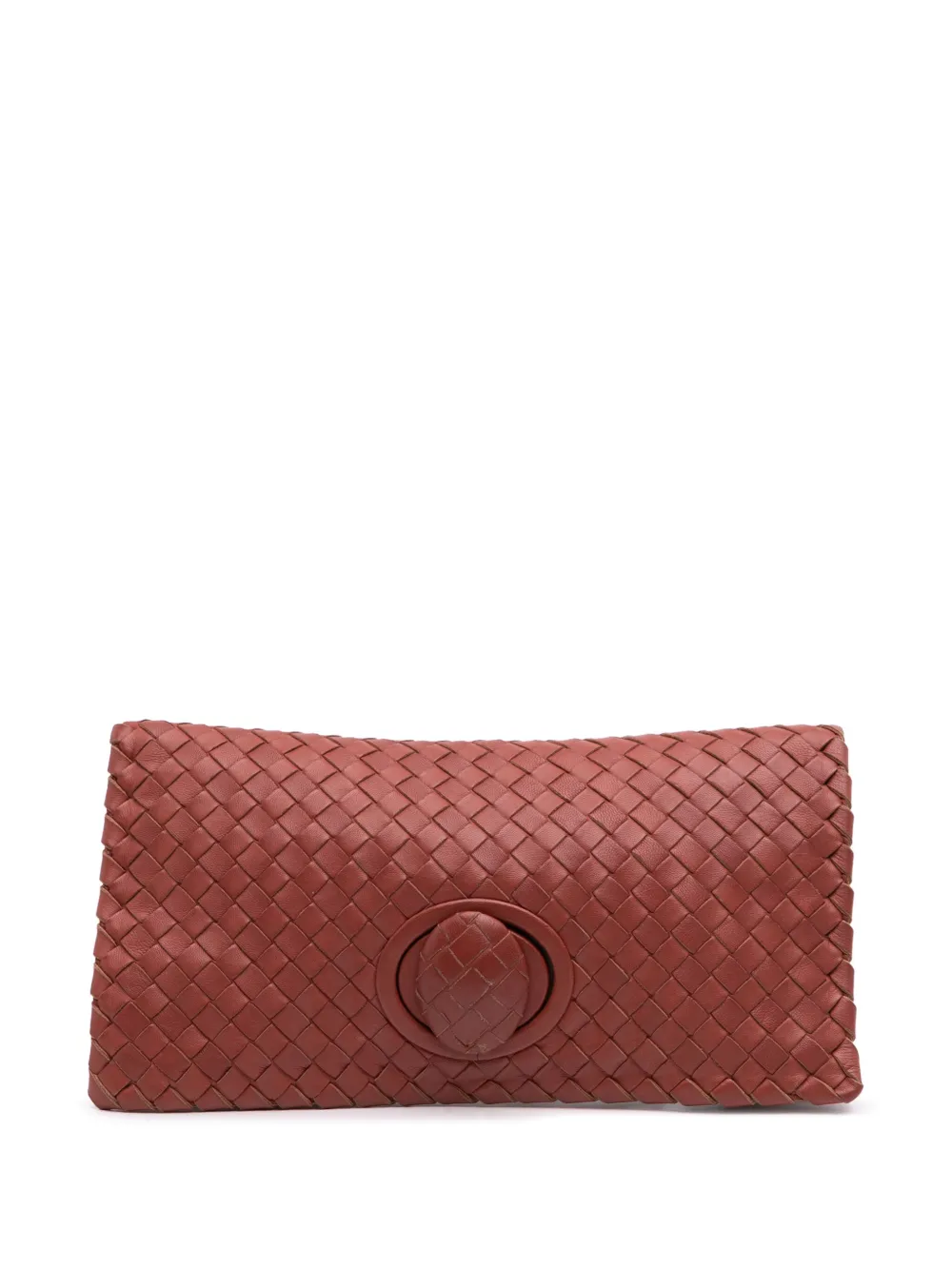 Pre-owned Bottega Veneta 2012-2025 Nappa Intrecciato Flap Clutch Bag