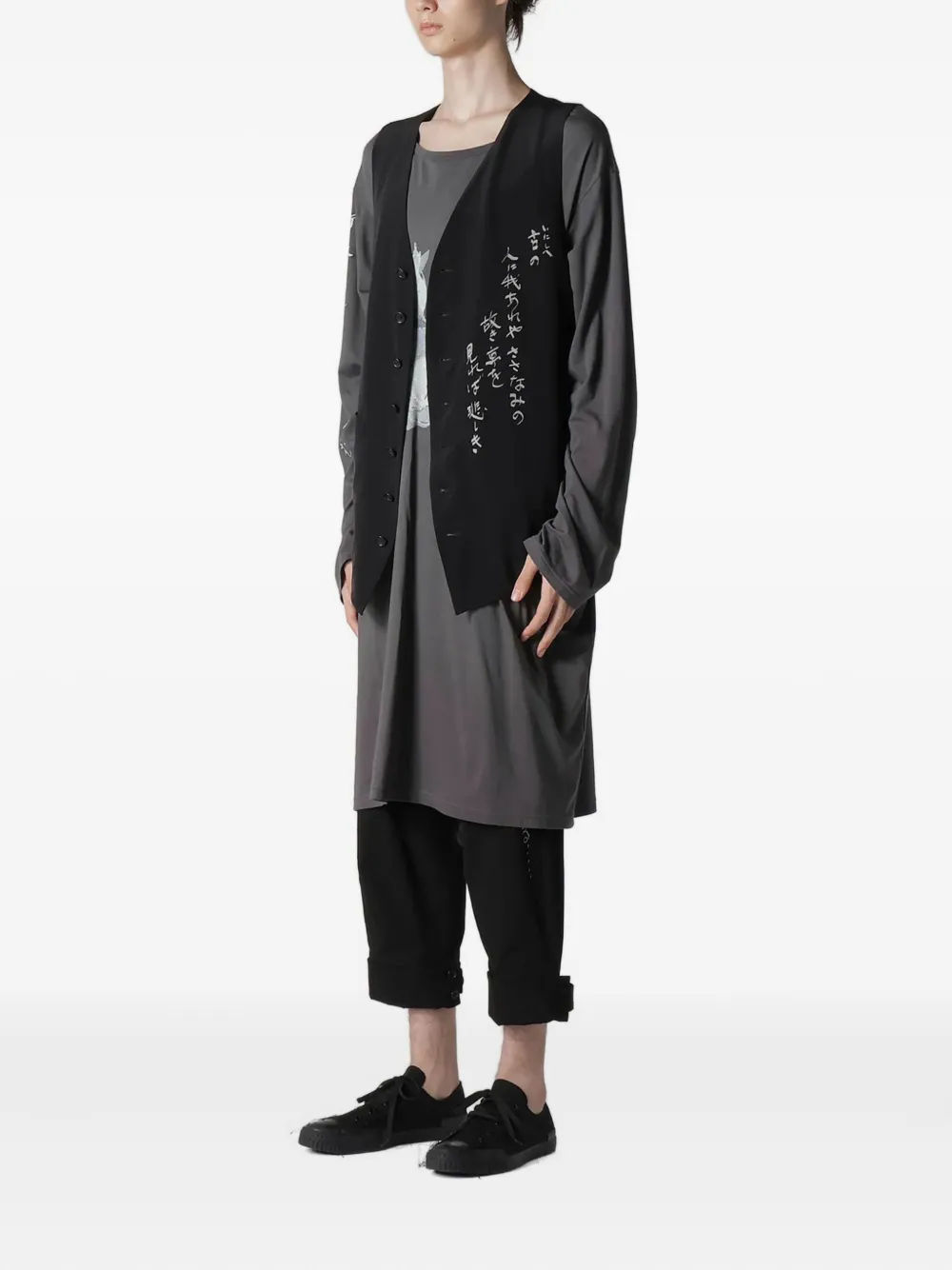 Yohji Yamamoto Button-up gilet Zwart
