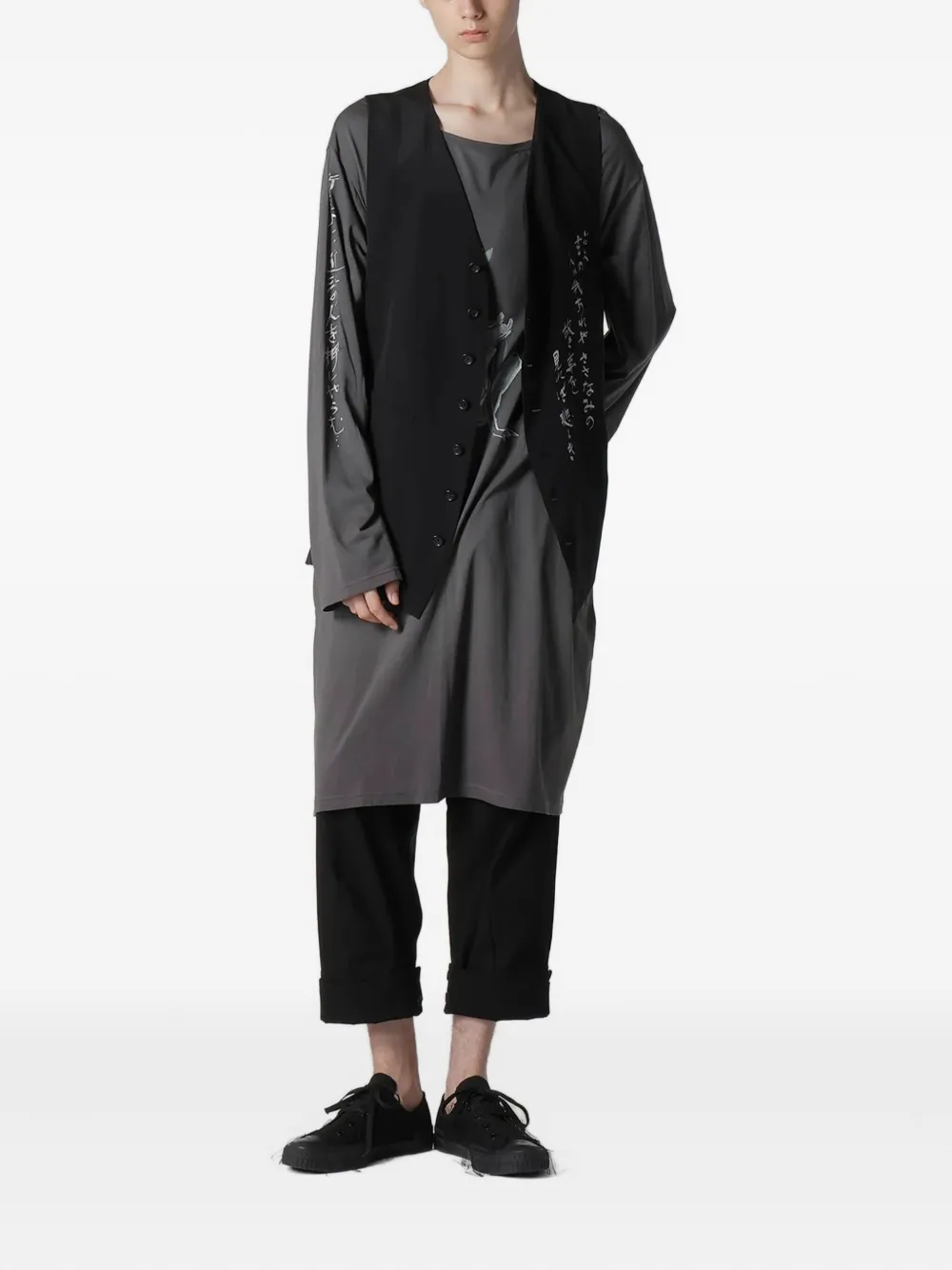 Yohji Yamamoto button-up text gilet | Waistcoats & Gilets | Image 2