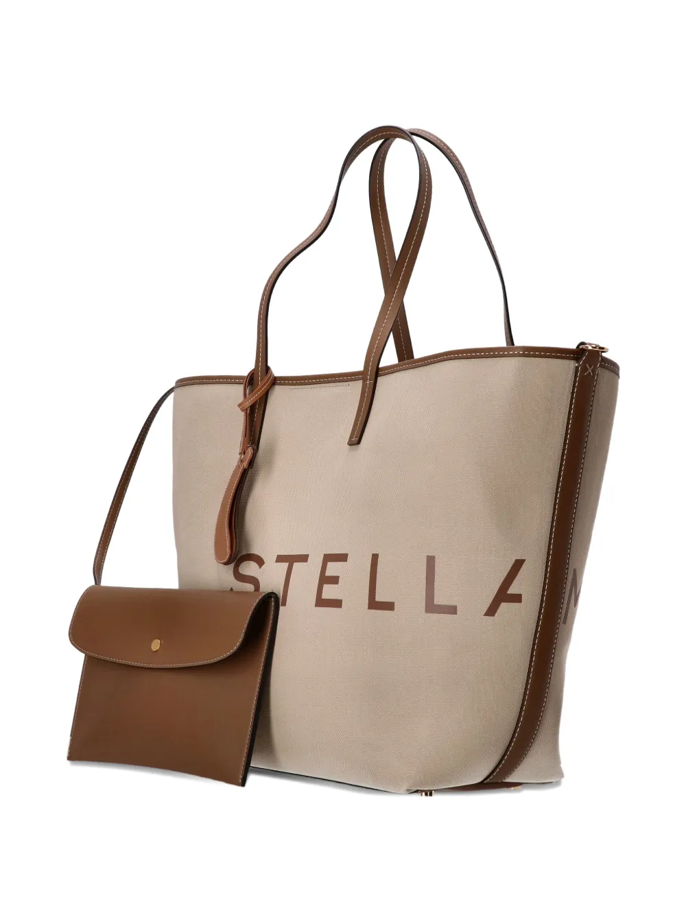 Stella McCartney Shopper met logoprint Beige