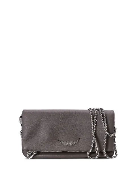 Zadig&Voltaire logo-plaque leather clutch bag