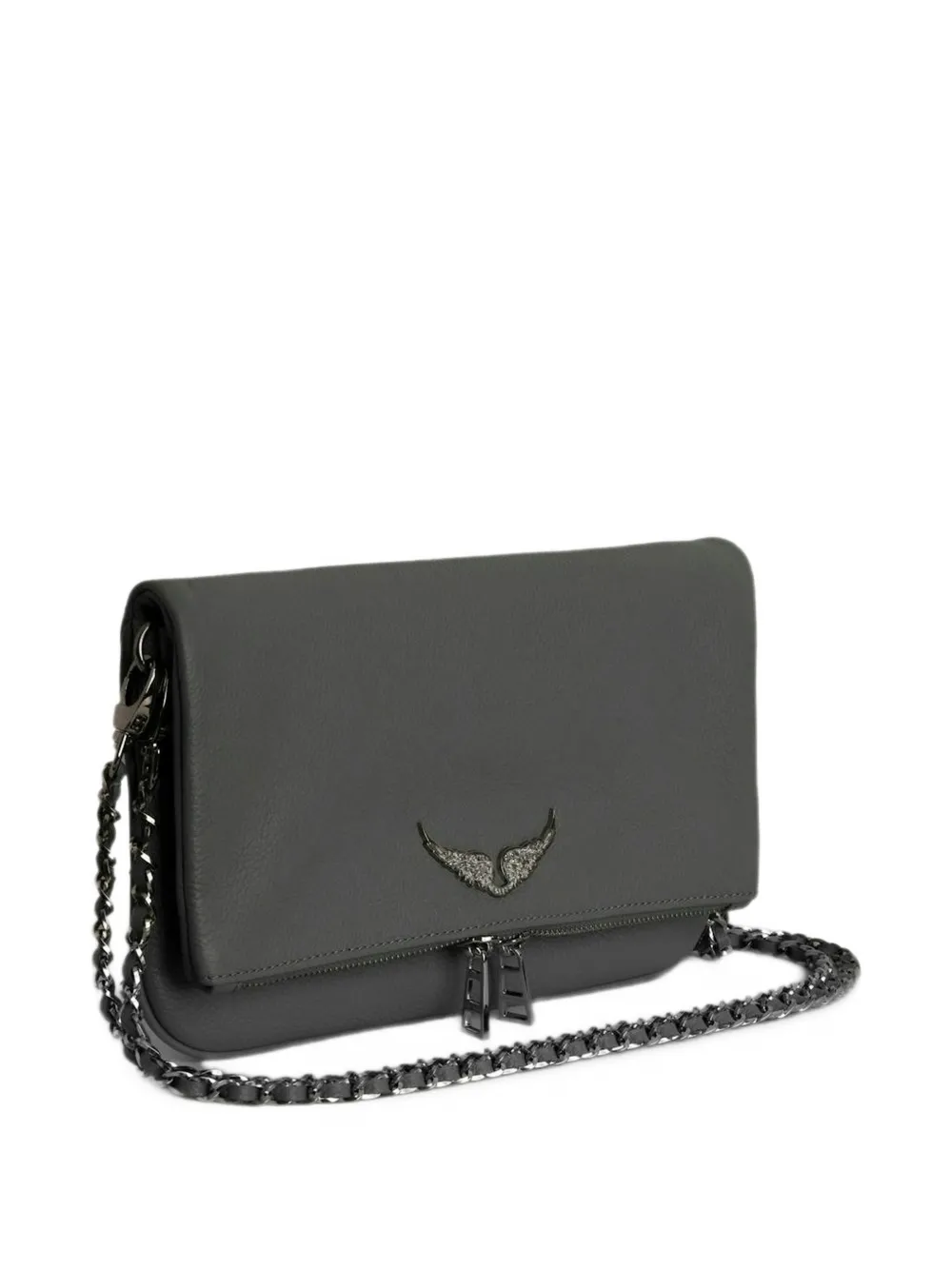 Zadig&Voltaire Clutch met logoplakkaat Grijs