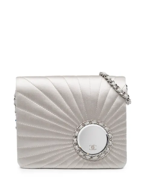 CHANEL Pre-Owned 2005-2006 Satin Embellished Mirror Flap with Chain handbag