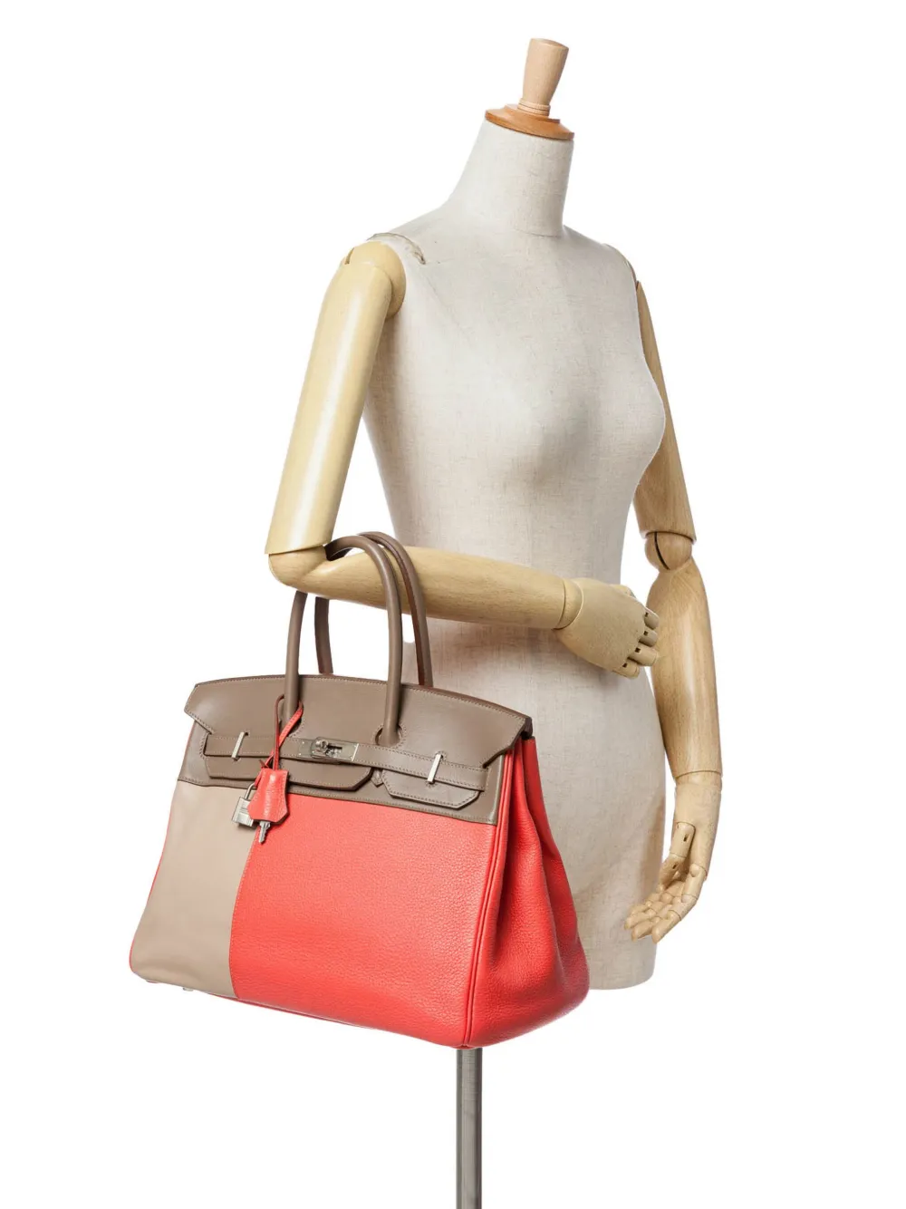 Hermès Pre-Owned 2012 Tricolor Clemence and Swift Birkin Cascade Retourne 35 handbag | Pre-Owned | Image 2