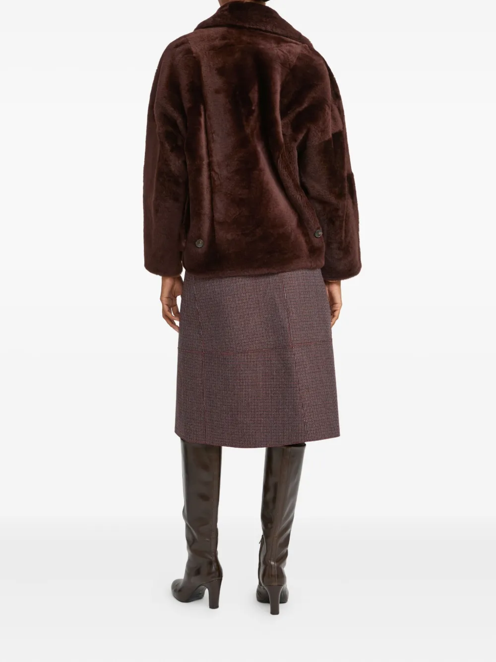 Yves Salomon double-breasted shearling jacket Bruin