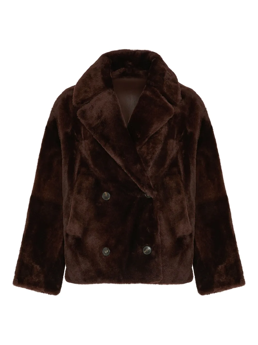 Yves Salomon double-breasted shearling jacket Bruin