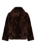Yves Salomon double-breasted shearling jacket - Brown