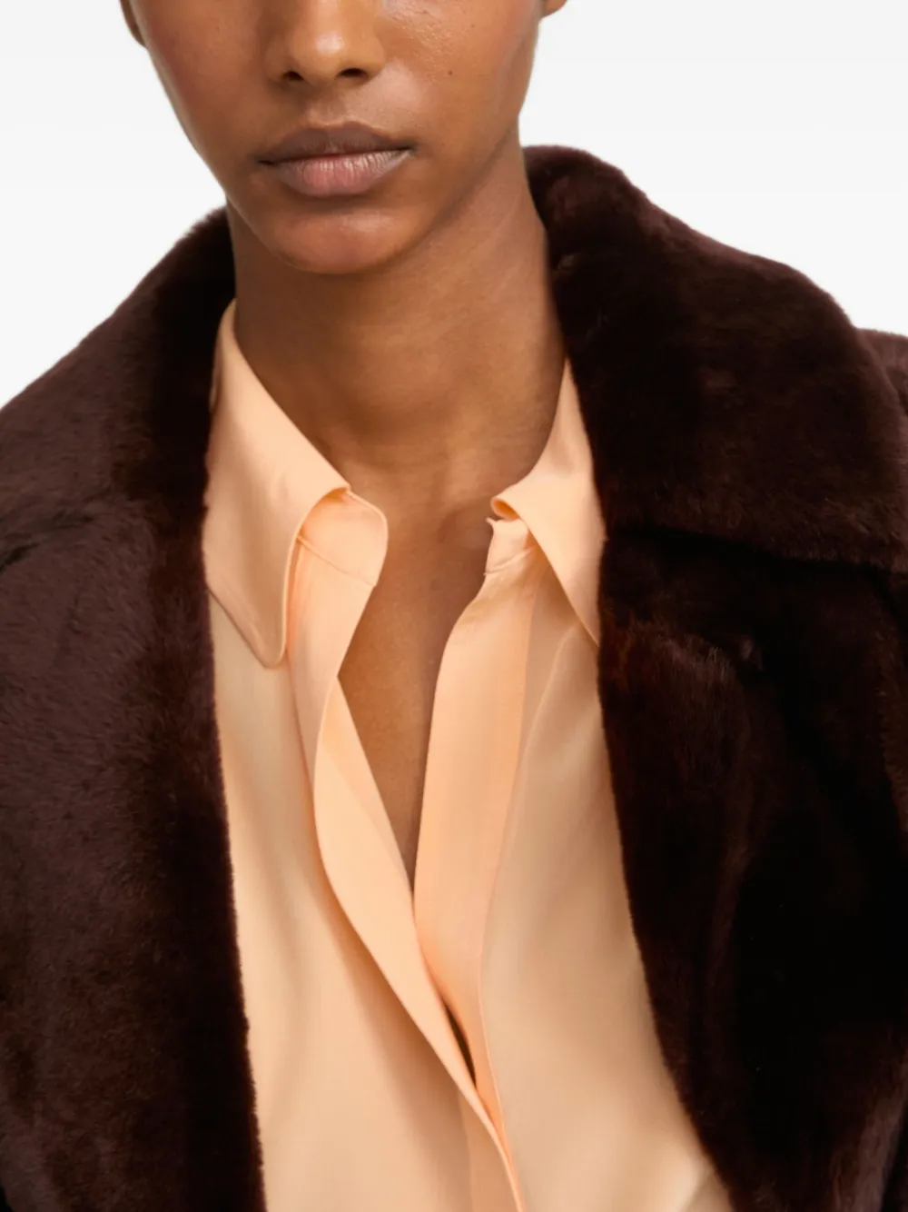 Yves Salomon double-breasted shearling jacket Bruin