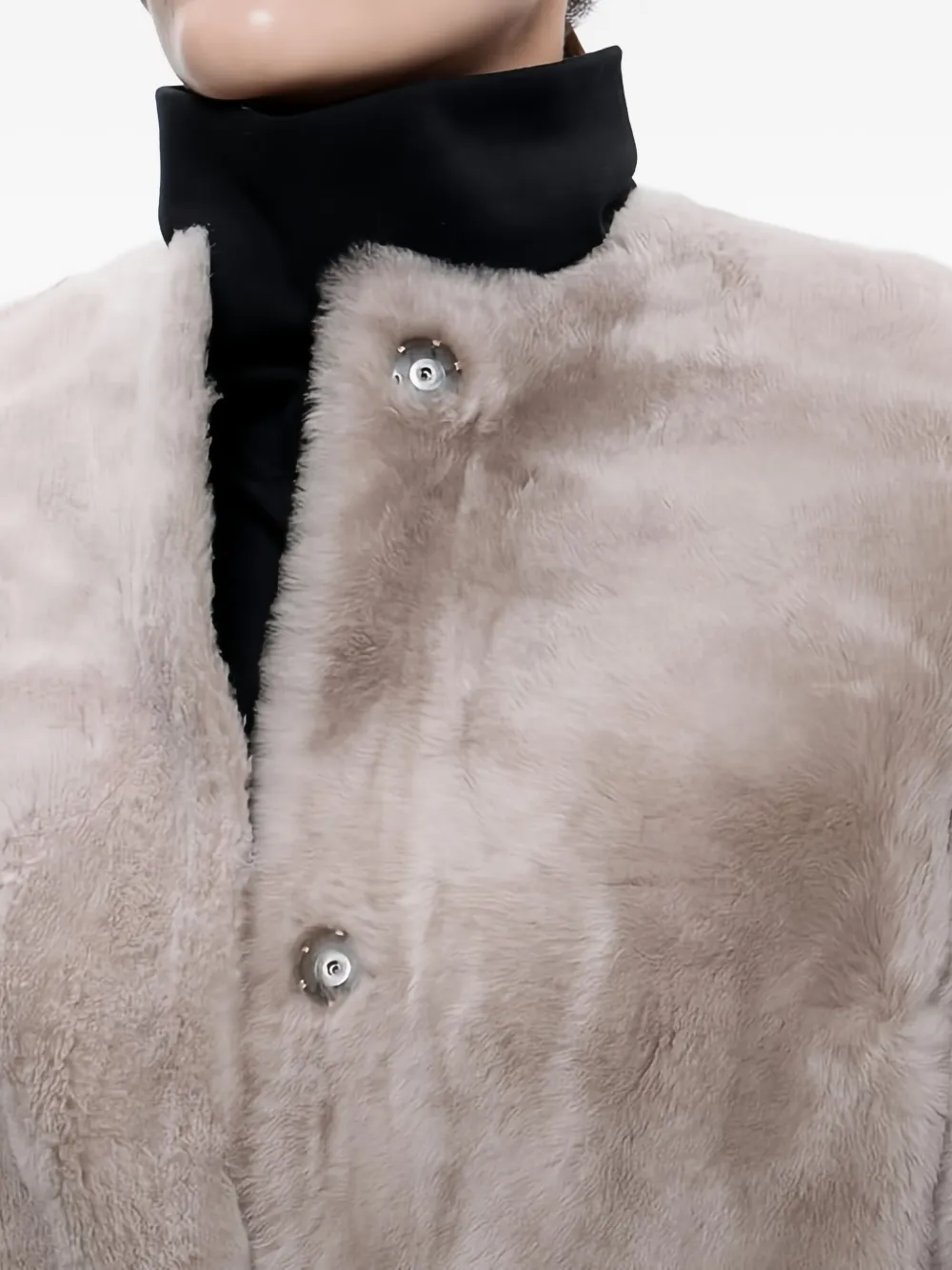 Yves Salomon Shearling Coat In Neutral