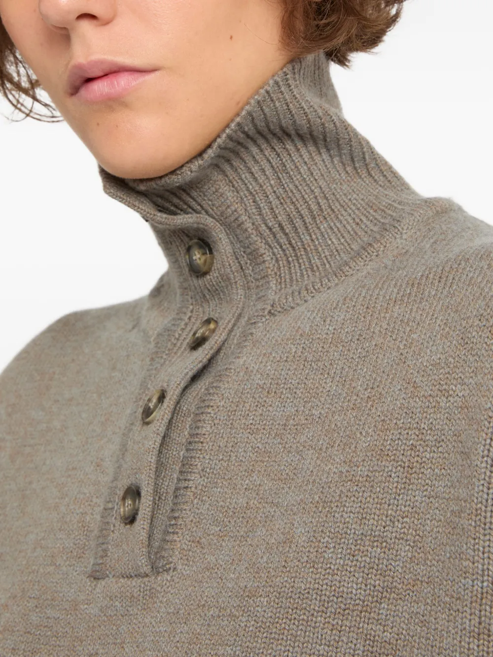 Yves Salomon Wool Turtleneck Pullover In Gray