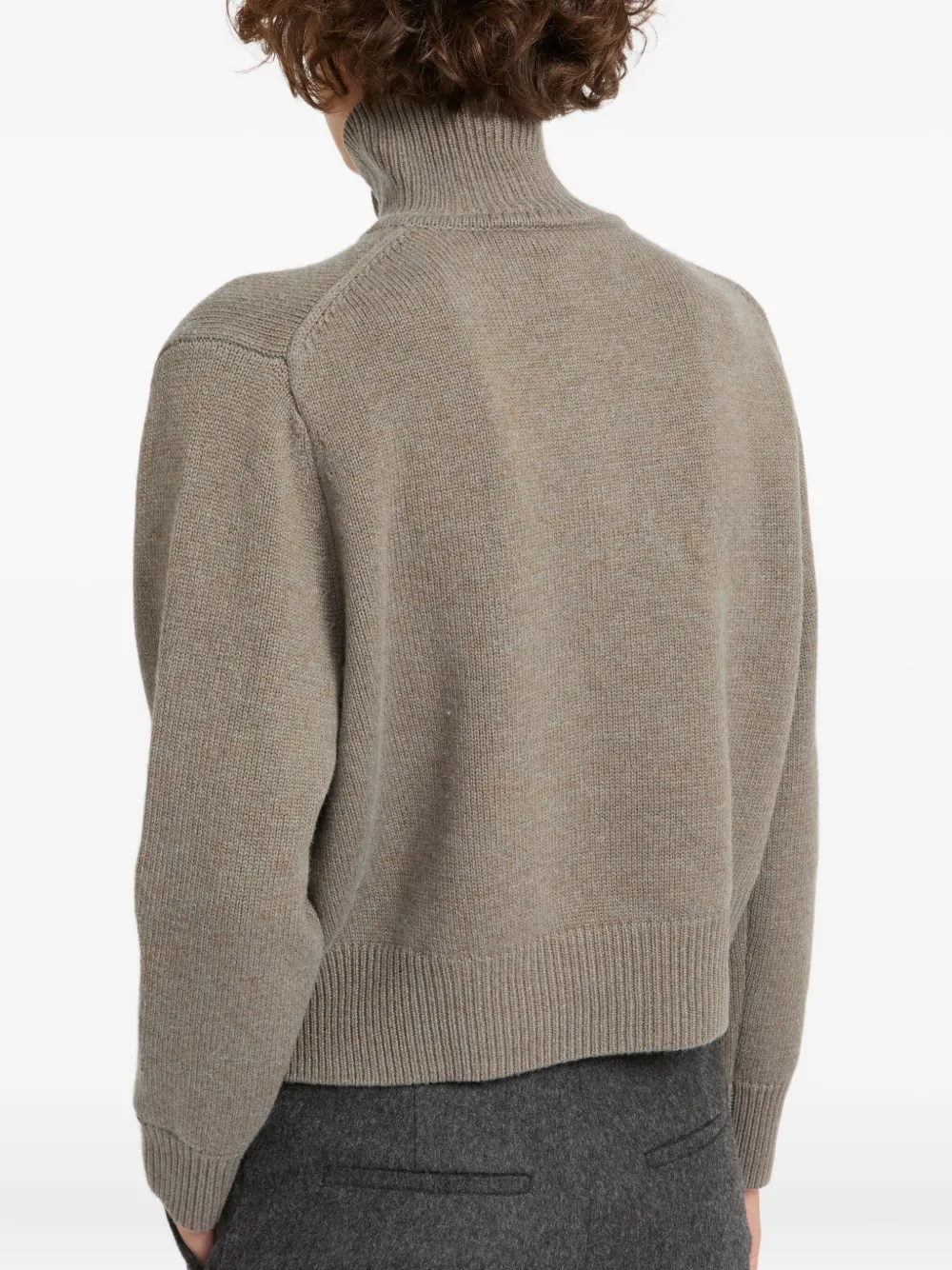 Yves Salomon Wool Turtleneck Pullover In Gray