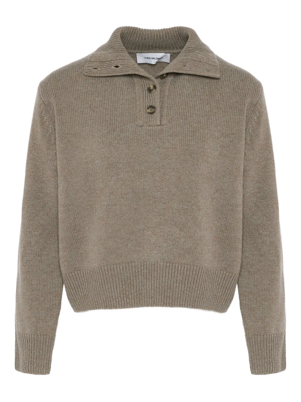 Yves Salomon high-neck buttoned sweater - Toni neutri
