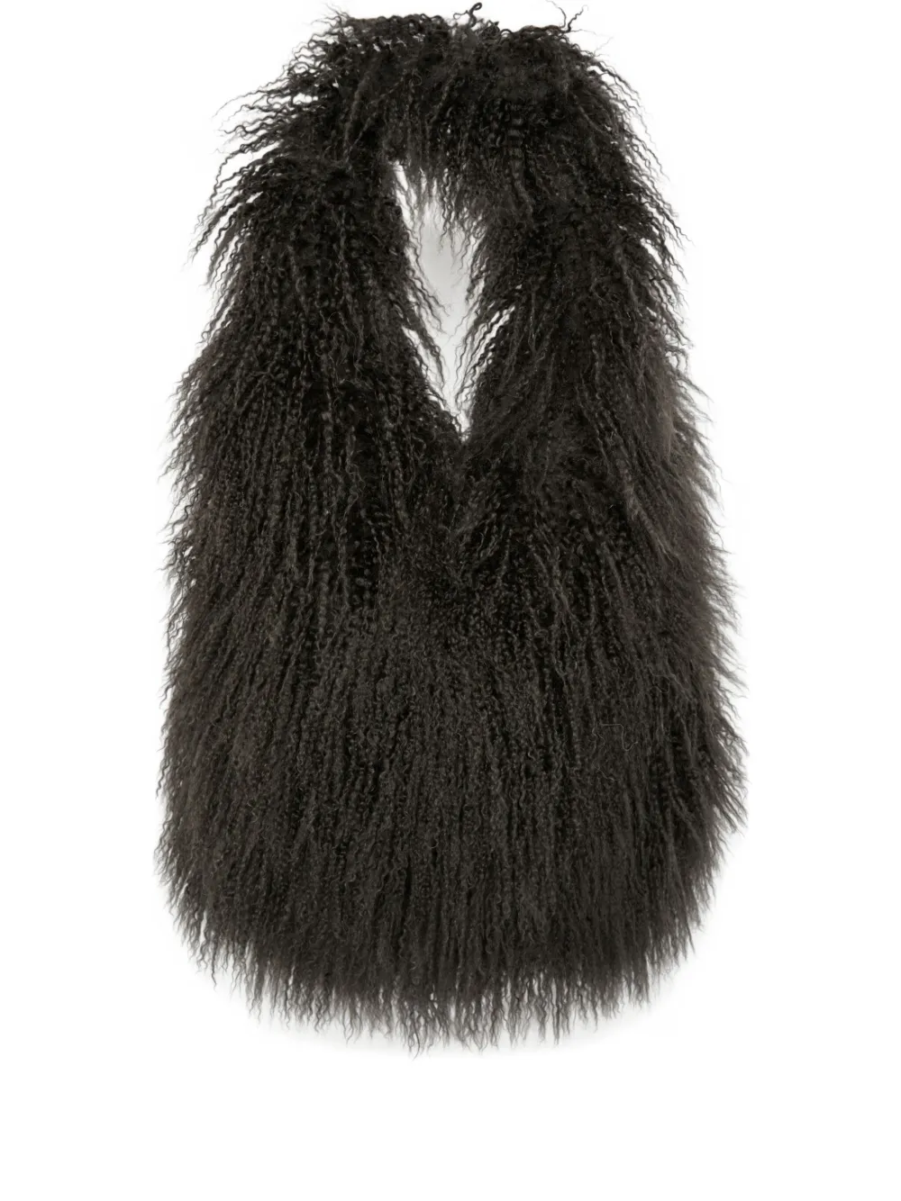 Yves Salomon Shearling Shoulder Bag In Gray