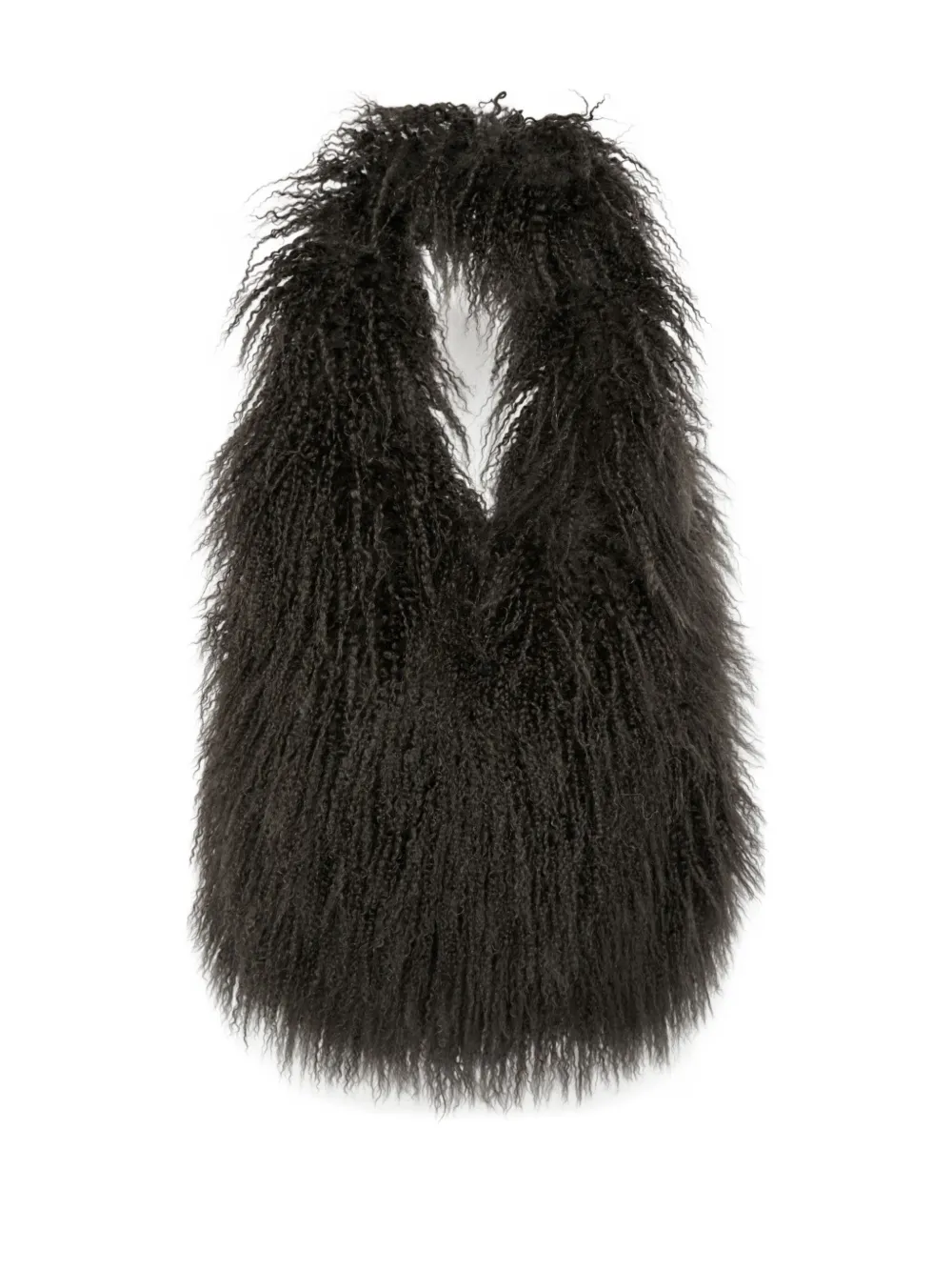Yves Salomon Shearling Shoulder Bag In Gray