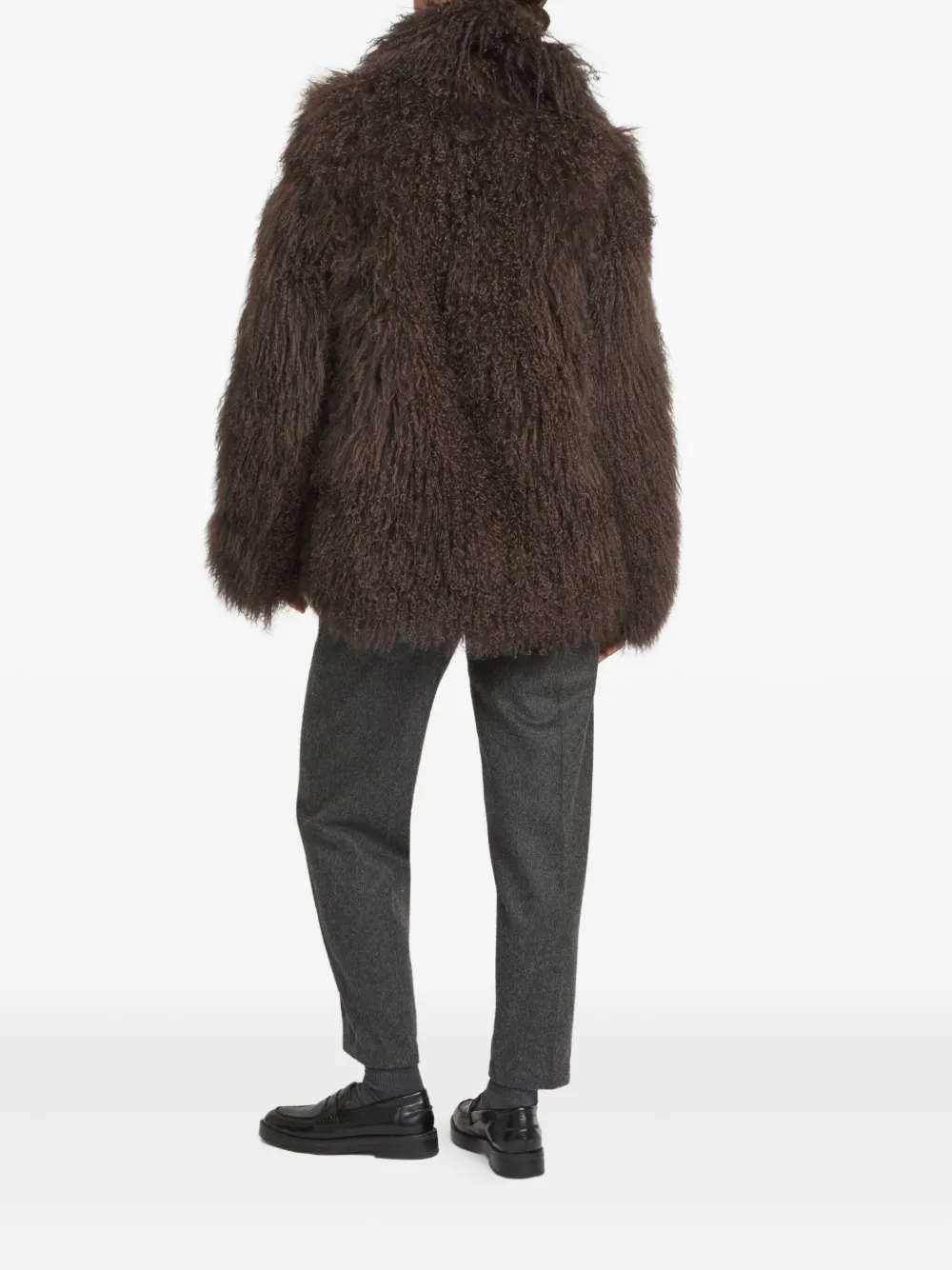 Yves Salomon lamb shearling peacoat jacket Bruin