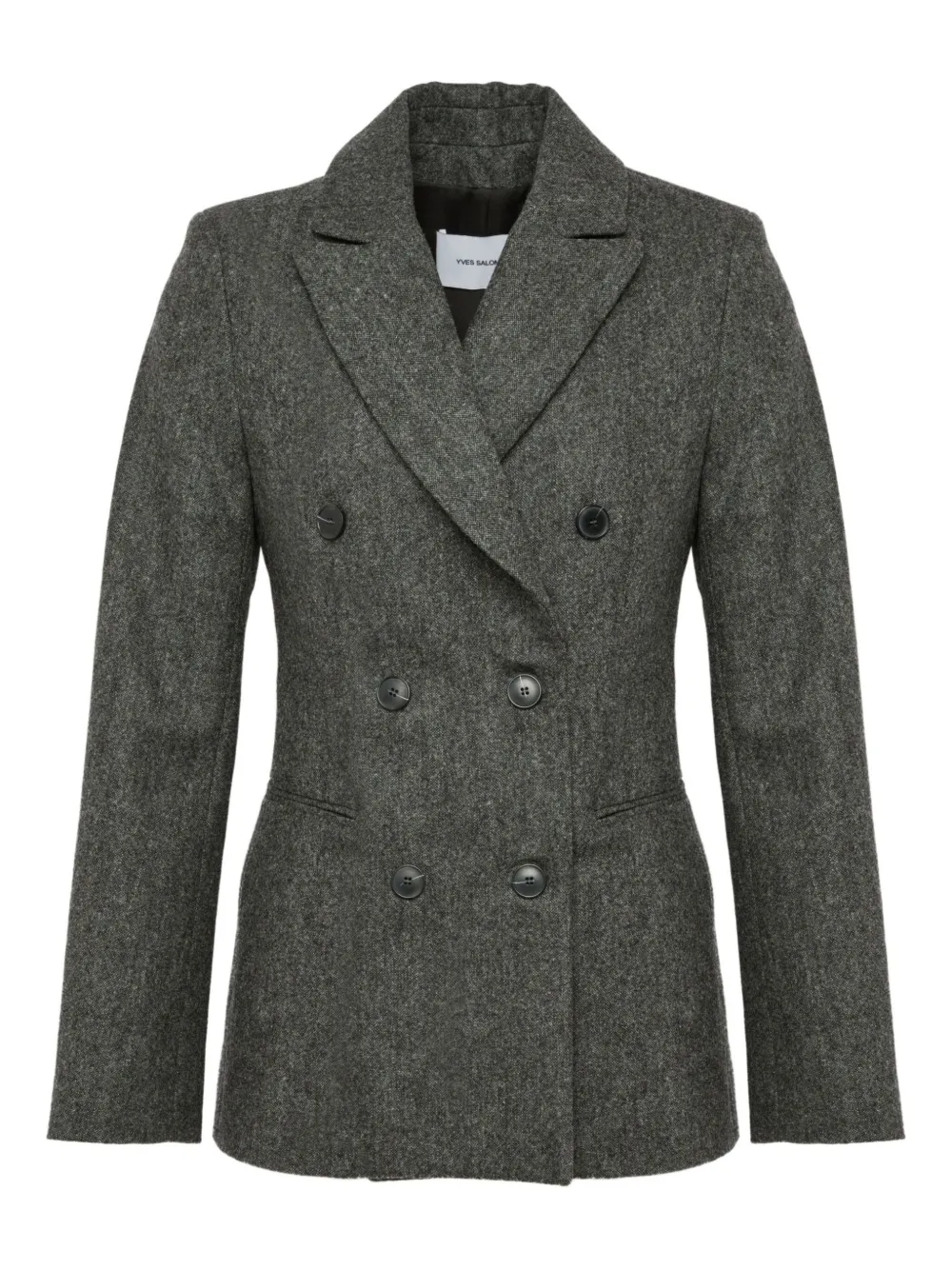Yves Salomon double-breasted fitted jacket | Grey | Image 1
