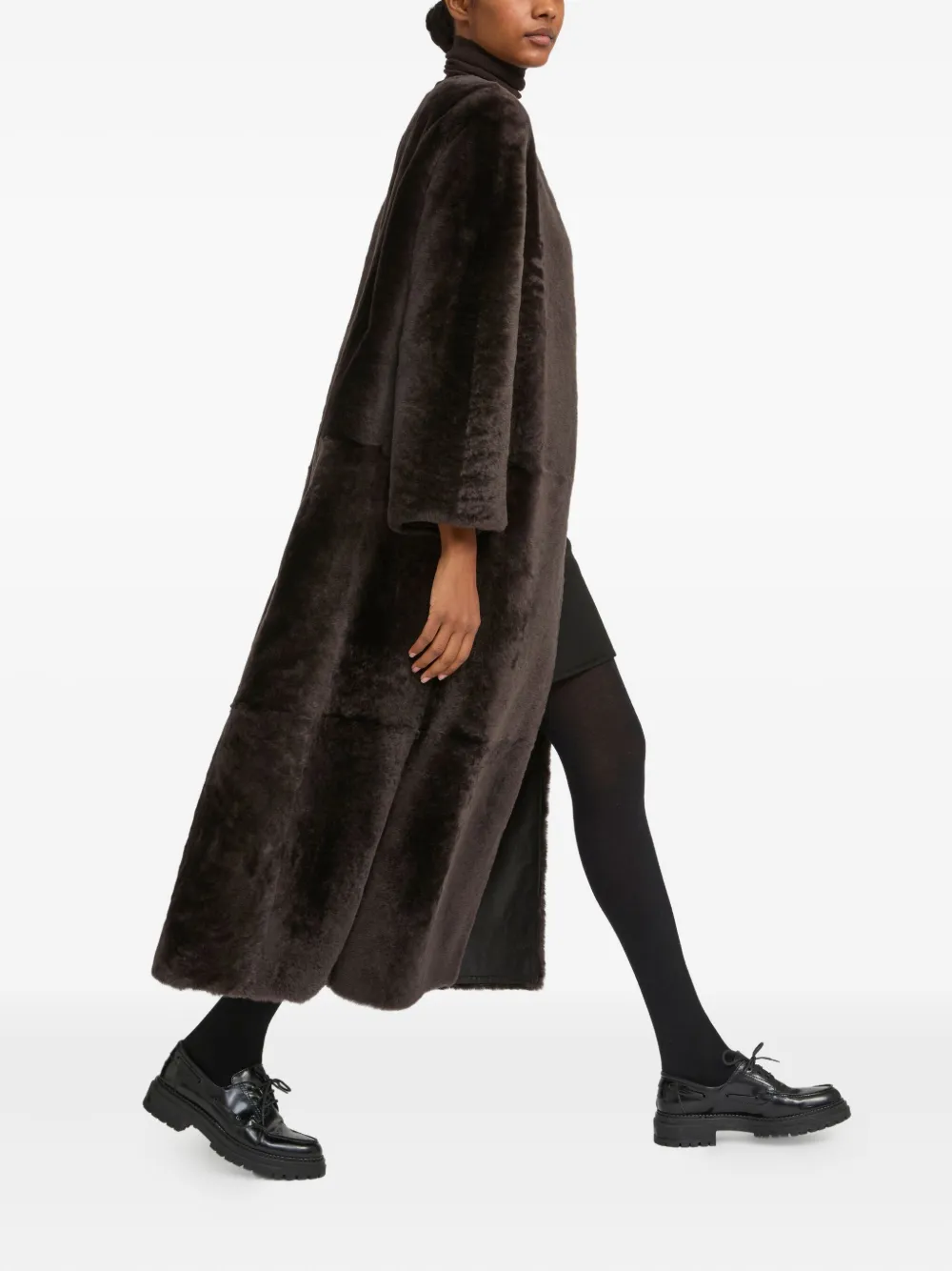 Yves Salomon draped shearling coat Bruin