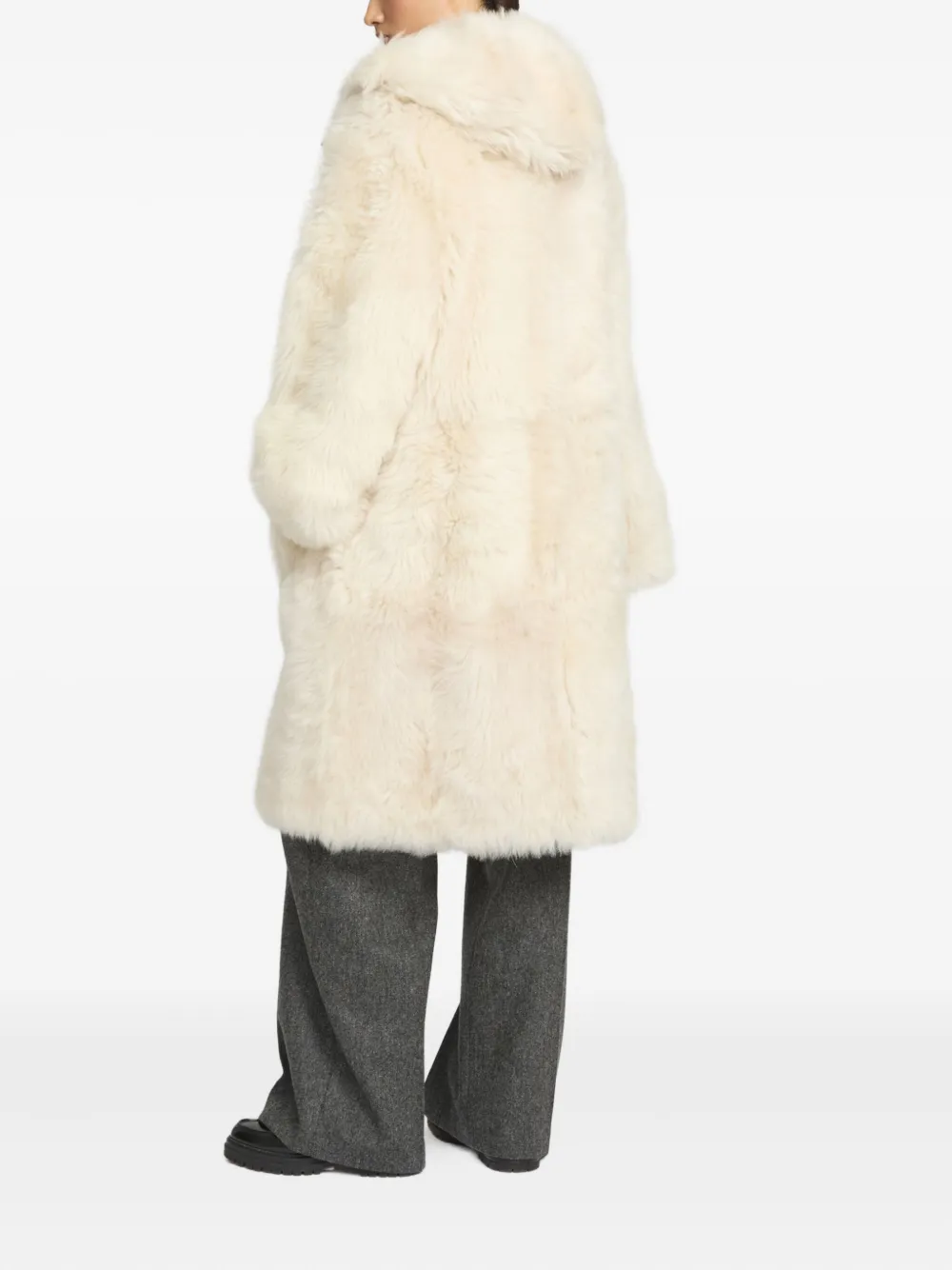 Yves Salomon Long Toscana Coat In White