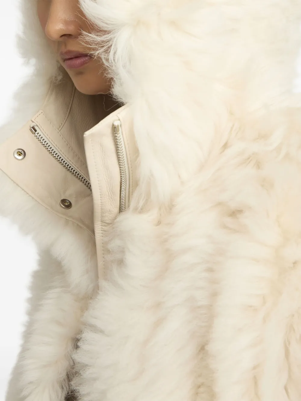 Yves Salomon Toscana lange jas Wit