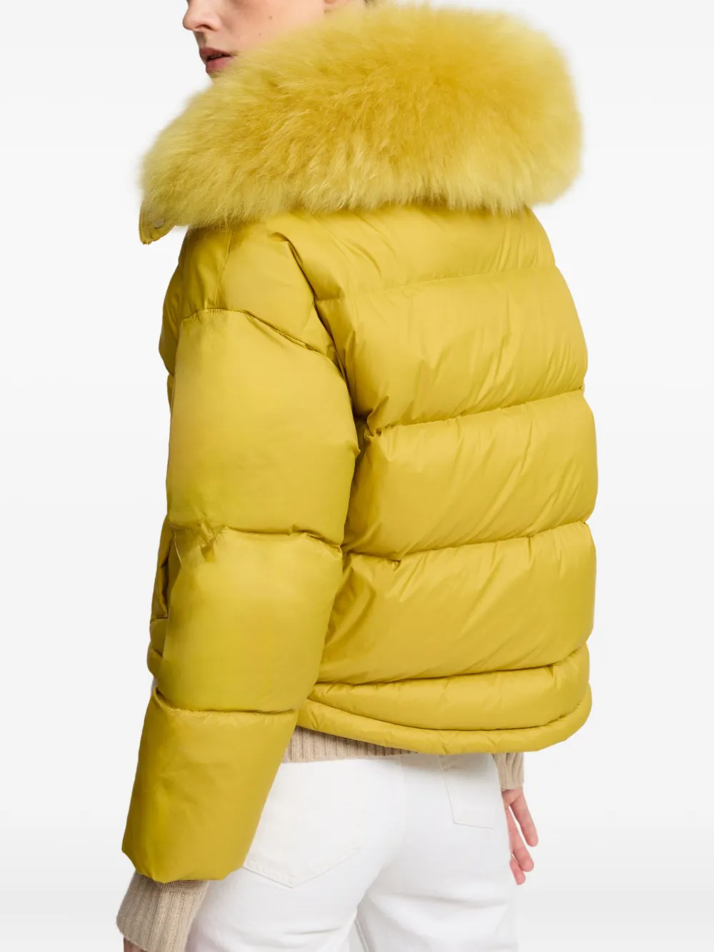 Yves Salomon Down Jacket In Yellow