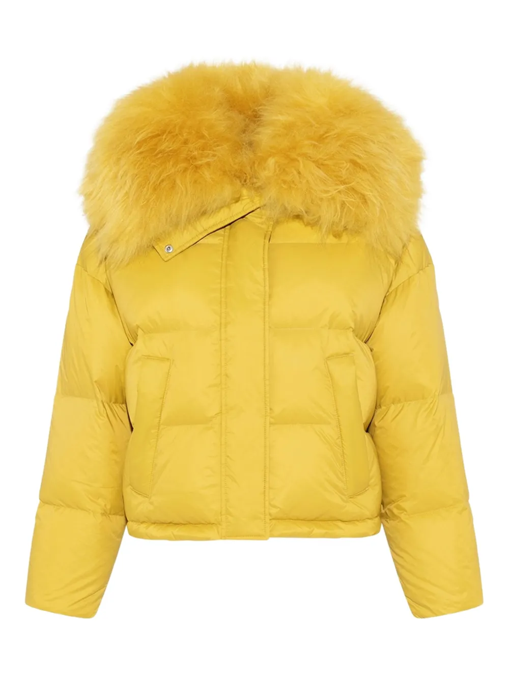 Yves Salomon Down Jacket In Yellow