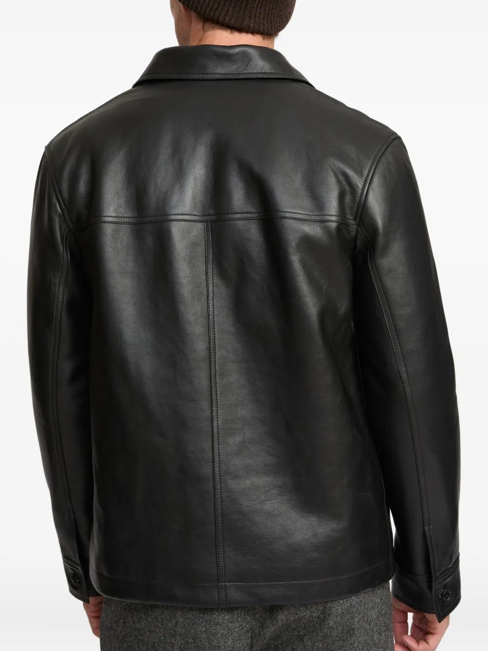 Yves Salomon lamb leather button-fastening jacket Zwart