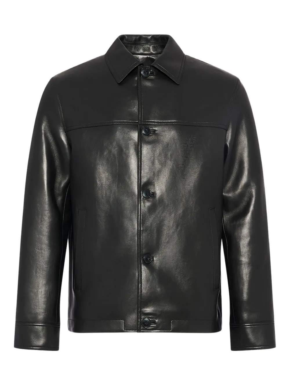 Yves Salomon lamb leather button-fastening jacket Zwart