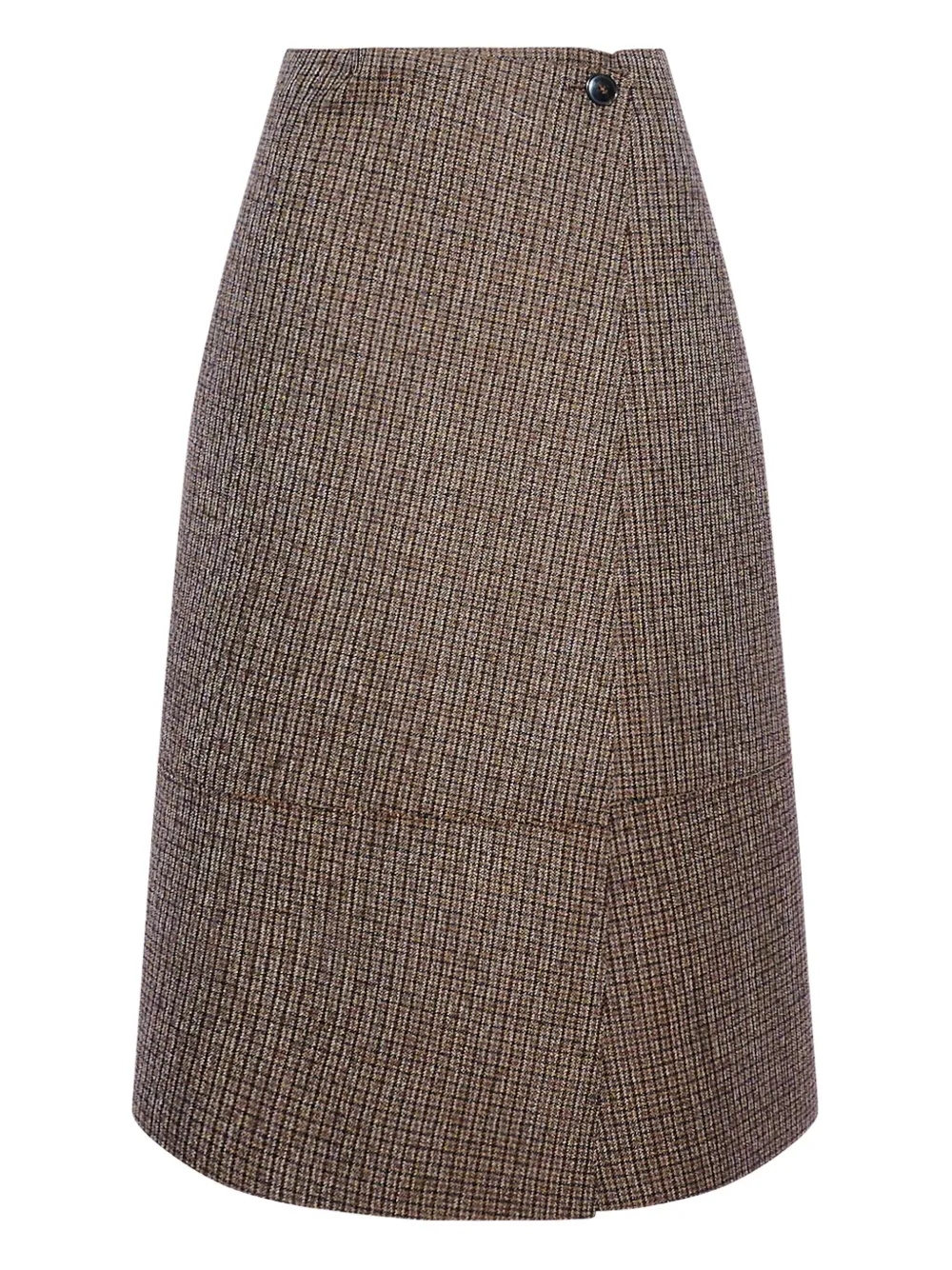 Yves Salomon Leather Wrap Midi Skirt In Brown