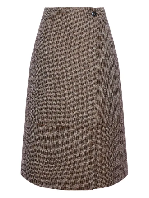 Yves Salomon leather wrap midi skirt