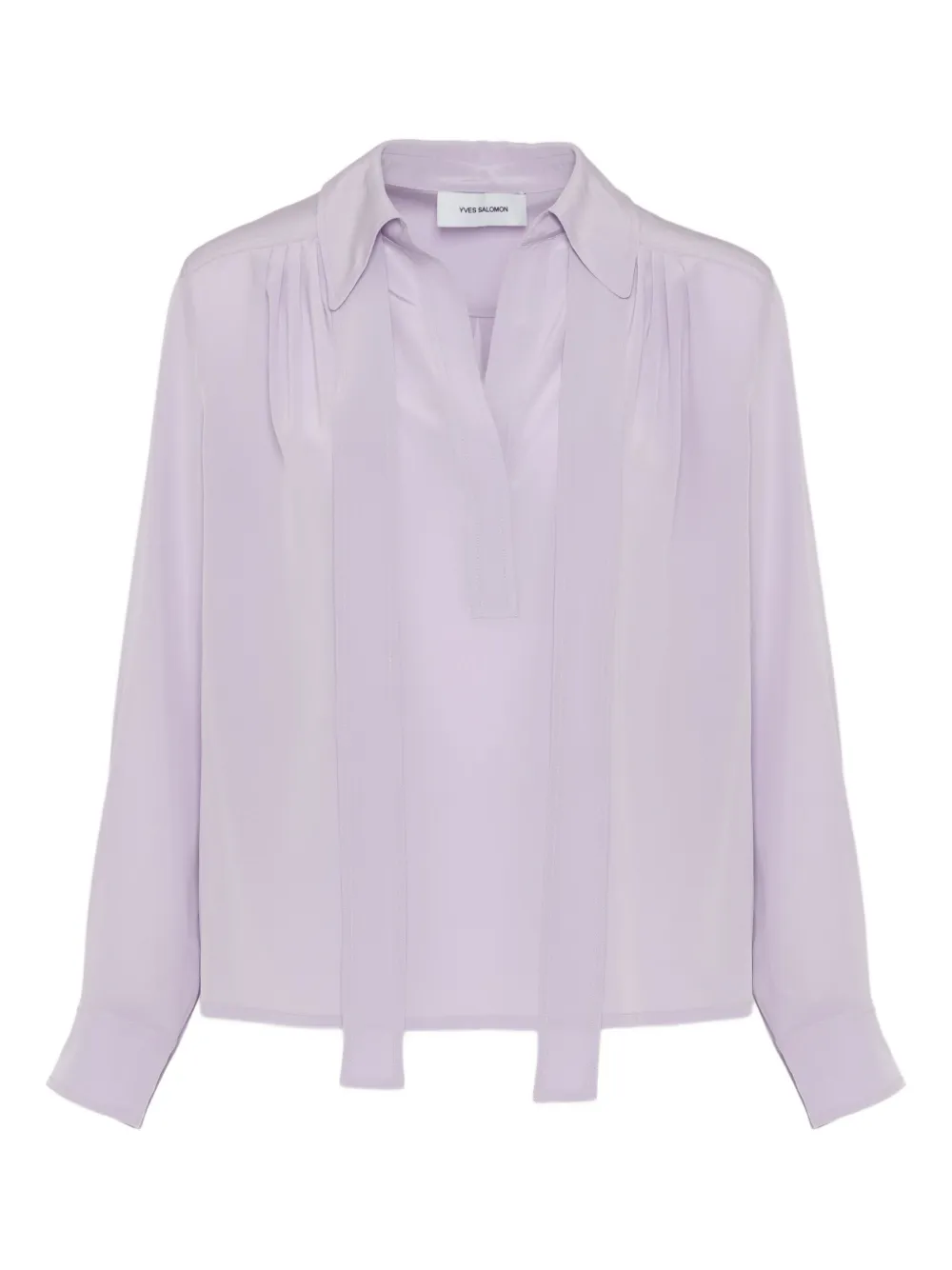 Yves Salomon tie-neck blouse Paars