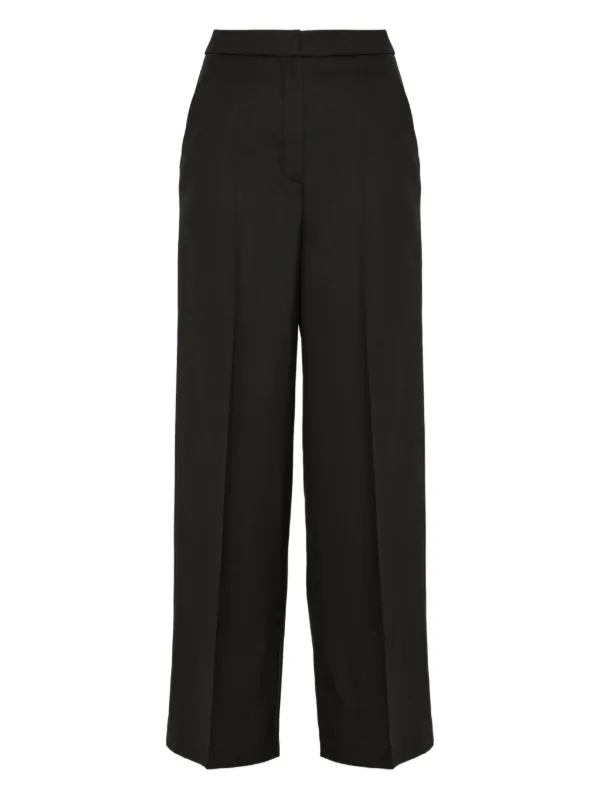 Yves Salomon Flannel Tailored Trousers in Black