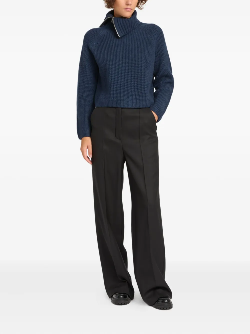 Yves Salomon flannel tailored trousers - Zwart