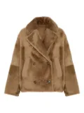 Yves Salomon shearling pea jacket - Brown