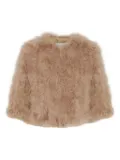 Yves Salomon shearling cropped jacket - Brown