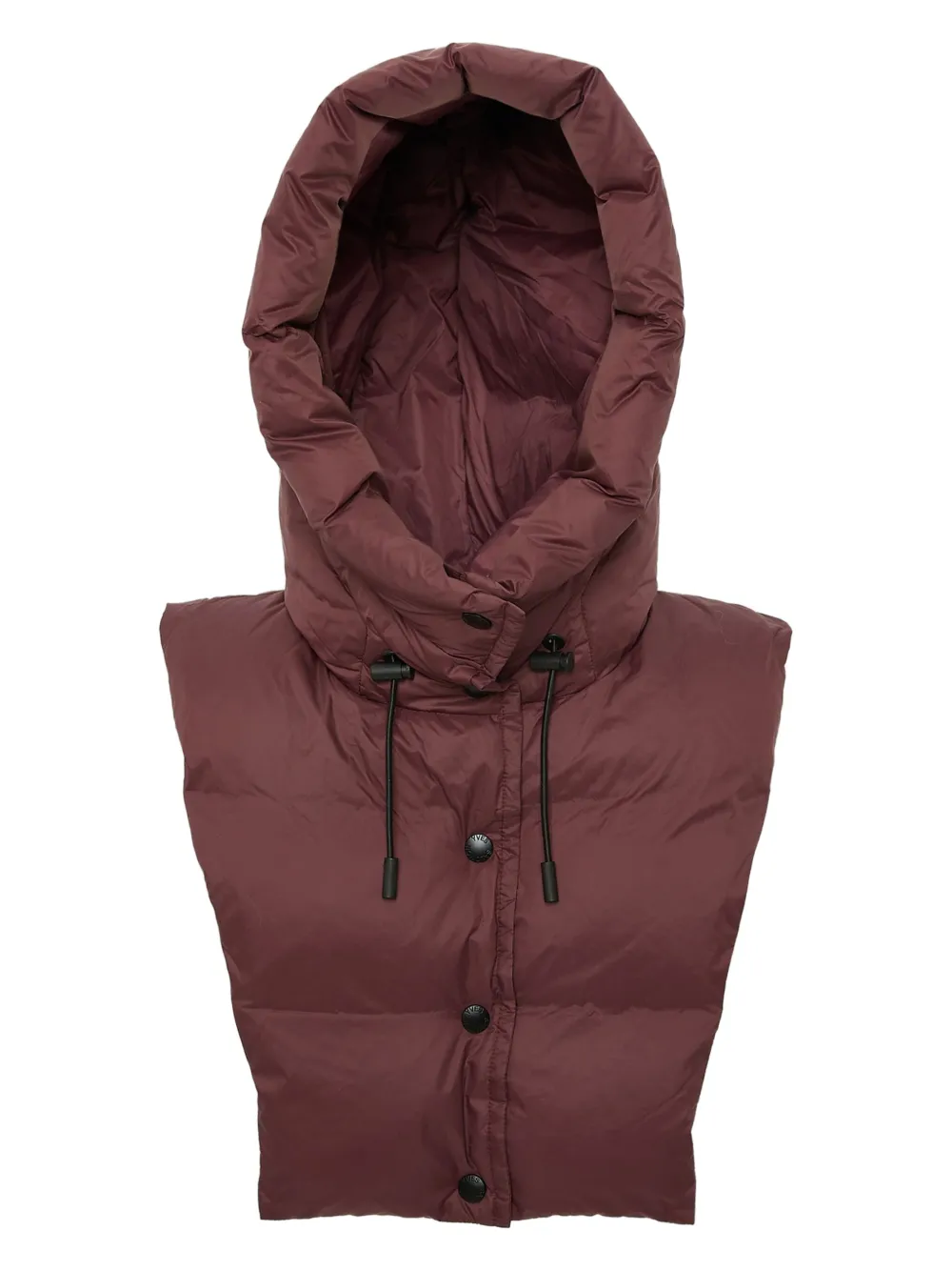 Yves Salomon padded hood bib | Red | Image 1