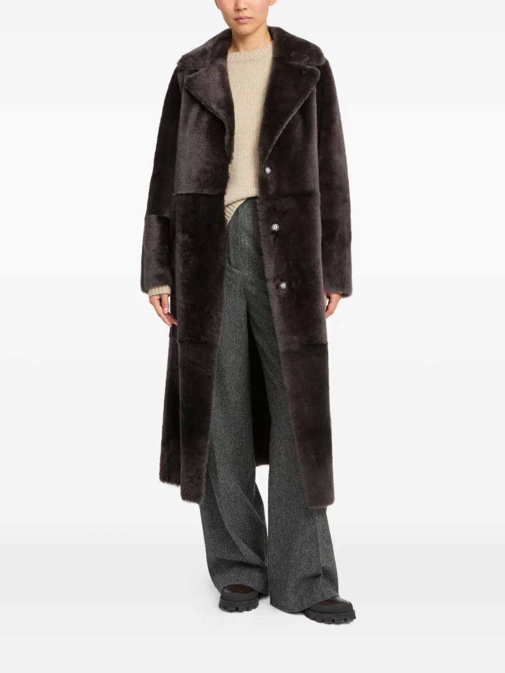 Yves Salomon reversible shearling coat - Grijs